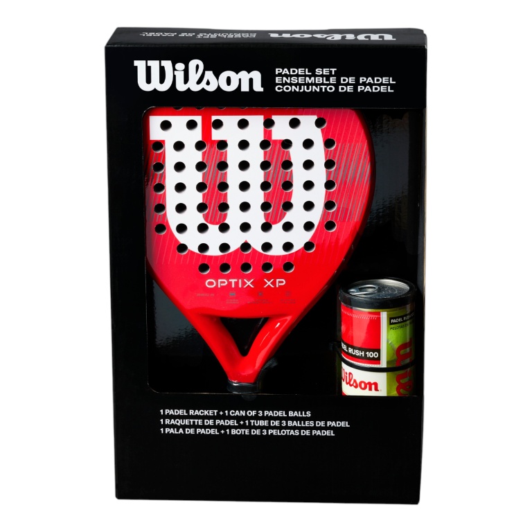 Wilson Padelschläger-Set Optix XP 360g/Rund + Padelbälle 3er